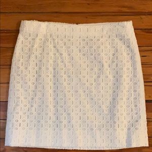 Jcrew white eyelet skirt